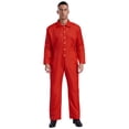 thumbnail image 1 of Runhomal Men's Long Sleeve Coveralls Dustproof Durable Button Up Work Overalls Jumpsuits Workwear Red 3XL, 1 of 7