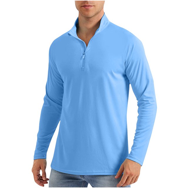 Birdeem Mens Summer Sunscreen Is Lightweight Breathable and Solid Color Stand Collar Long Sleeved