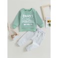 thumbnail image 2 of Faithtur Toddler Girls 2PCS Pants Sets Long Sleeve Letter Print Pullover Tops and Drawstring Pants Sets, 2 of 8