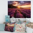 thumbnail image 1 of Designart Sunrise & Dramatic Clouds Over Lavender Field IV Canvas Wall Art, 1 of 4