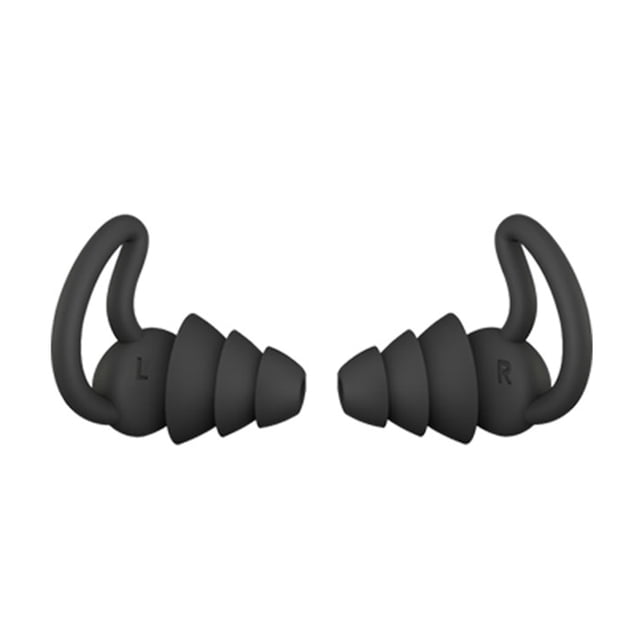 Workhe Bouchons d'Oreilles de Sommeil en Silicone Écouteurs Réduction du Bruit Bouchon d'Oreille de Sommeil Bouchons d'Oreilles Réutilisables pour Bureau Maison, Noir, 3 Couches