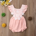 thumbnail image 5 of Newborn Baby Girls Lace Floral Bodysuit Jumpsuit Summer Sleeveless Backless Romper Clothes, 5 of 5