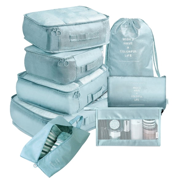 Luggage Packing Cubes for Travel Packing Cubes 8 Sets Travel Luggage Organizers Include Waterproof Shoe Storage Bag Convenient Packing Pouches For Travellers