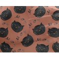 thumbnail image 1 of oneOone Georgette Viscose Peach Fabric Cat Face Animal Craft Projects Decor Fabric Printed By The Yard 42 Inch Wide, 1 of 4
