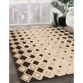 thumbnail image 3 of Ahgly Company Tapis Rond Lavable en Machine Intérieur Transitionnel Marron Sienne, 6 Pieds Rond, 3 of 7