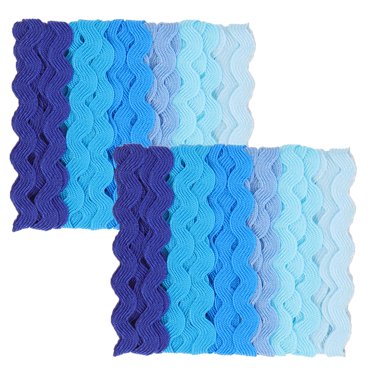 GARVALON Wave Trim Ribbon 2Pcs in Assorted Colors for Decorative Embroidery and Diy Projects