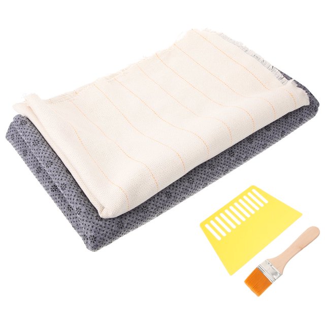 HLONK Ensemble de Tissus Tuftés Tapis de Zone Tissu à Particules Antidérapant Tissu à Pointes Aiguille Kit de Tuftage pour Tapis Kit de Tuftage Tissu de Tuftage