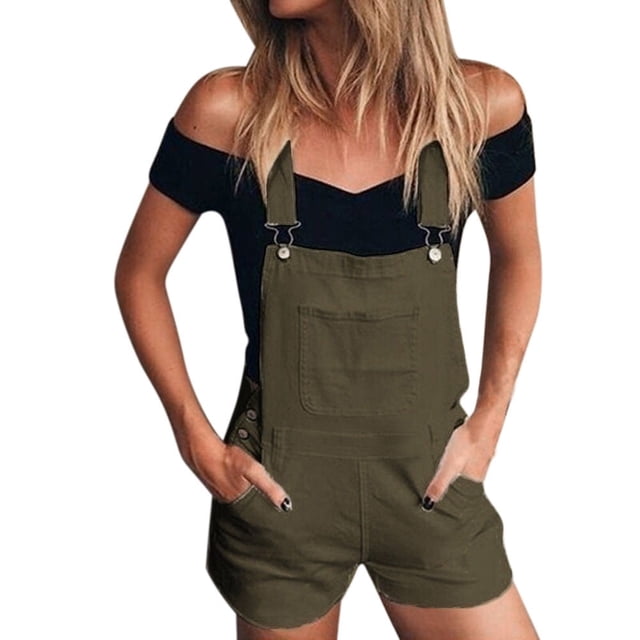 Salopette Ample en Denim pour Femmes à Trous, Pantalon, Jeans, Shorts en Denim, Combinaison