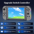 thumbnail image 2 of Wireless Game Controller for Nintendo, Switch Remote Joypad (L/R) with RGB, 2 of 8