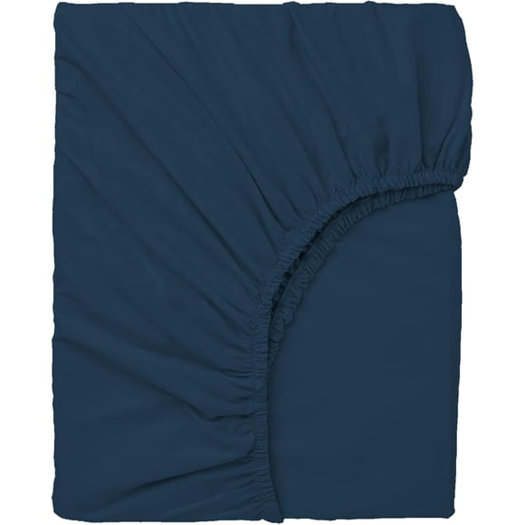 czcpp-100% Microfiber 60"x80" Queen Size Fitted Sheet Only, Hotel Quality Deep Pocket Bottom Sheet, Up to 14 inch Bedding Matress Protector, Machine Washable and Non-Fade, Stay in Place, Dark Blue