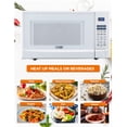 thumbnail image 2 of Commercial Chef 1.4 Cu. Ft. Countertop Microwave Oven, Touch Controls with Digital Display, 1100W, Push Button Door, CHM14110W6C, White, 2 of 7