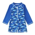 thumbnail image 1 of TOOYOU Toddler Boy Swimsuit Swimwear Long Sleeve Rash Guard Print For Baby Beach Pool Swimming Sun Summer Outfit Practical And Durable Bathing Suit For Child Size 18-24 Months,Black, 1 of 6