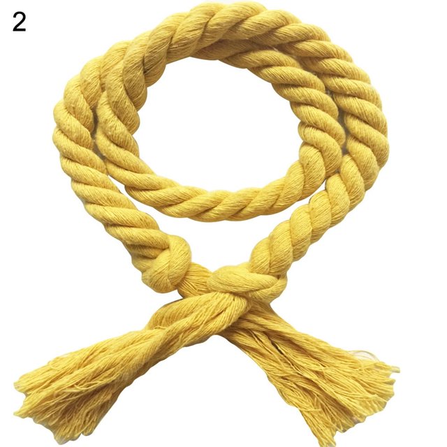 2Pcs Couleur Unie Tissage Coton Lin Corde Rideau Tieback Titulaire Décor à la Maison