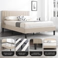 thumbnail image 3 of DeCoro Chicago Modern Tufted Upholstered Platform King Size Bed Frame, Linen, 3 of 11