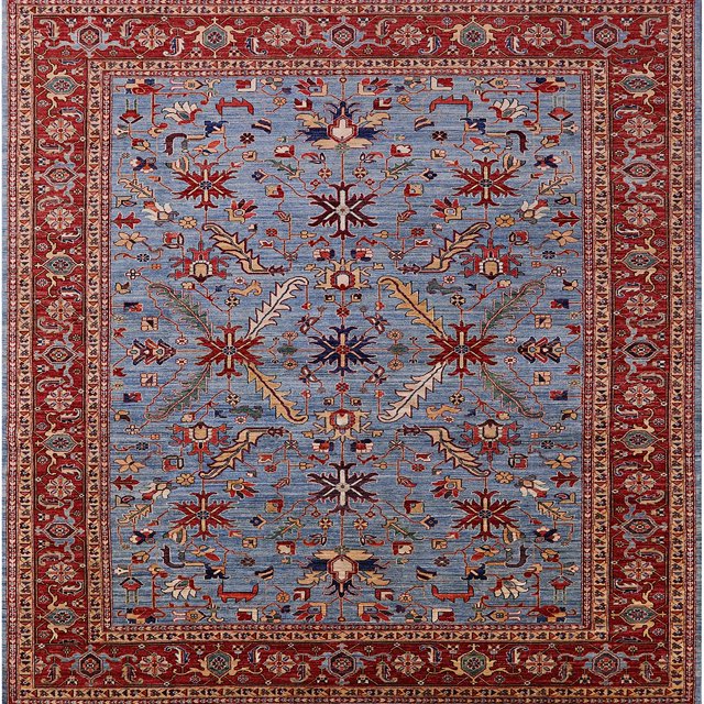 Ahgly Company Machine Washable Indoor Square Industrial Modern Gunmetal Gray Area Rugs, 6' Square
