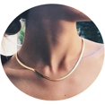 thumbnail image 1 of 14K Gold Plated Herringbone Choker Necklaces Double Layered Snake Chain Necklace, 1 of 4