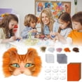thumbnail image 1 of DIY Cats Face Mask Kit Includes Blank Cats Mask Faux Fabric And Plastic Mesh For Holiday Decorations, 1 of 8