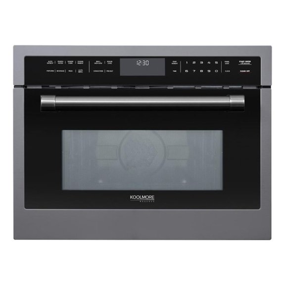 Pemberly Row Four à Micro-Ondes à Convection Intégré en Acier Inoxydable Noir de 24 Pouces