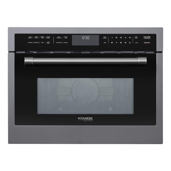 Pemberly Row 24" Black Stainless Steel Built-in Convection Microwave Oven
