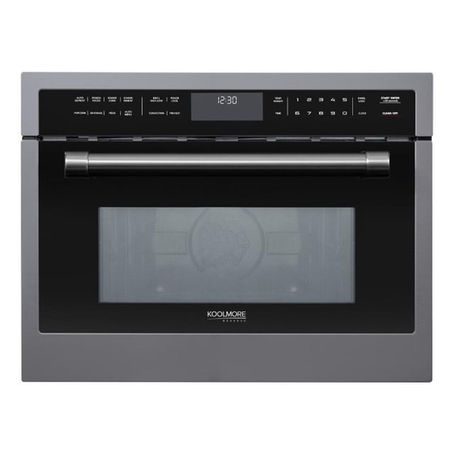 Pemberly Row Four à Micro-Ondes à Convection Intégré en Acier Inoxydable Noir de 24 Pouces
