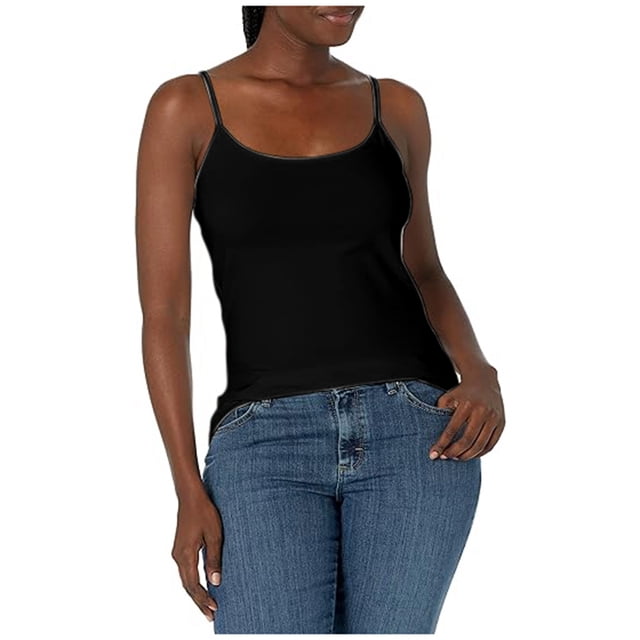 Hiiyo Women's Spaghetti Strap Camisole with Built-In Bra Summer Tank Top, Sizes M