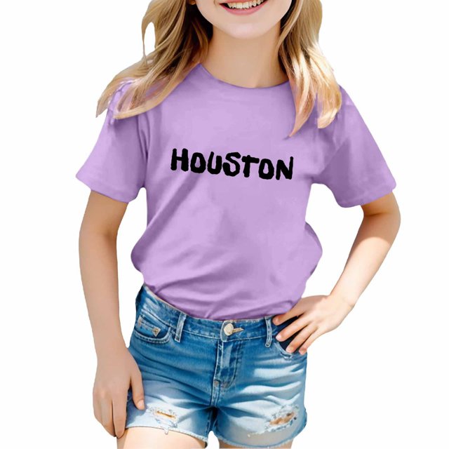 TZEWGL Hauts pour Enfants Thème Ville Imprimé Confortable Col Rond Manches Courtes pour Nouveau-Nés Taille 7-8T