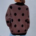 thumbnail image 5 of Chandail à Pois en Tricot à Col Rond pour Femme, Mode, Chandail Tricoté, Haut, Blouse, 5 of 5