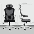 thumbnail image 3 of Vinsetto Mesh Office Chair with Adjustable Headrest, Lumbar Support, Black, 3 of 10
