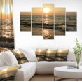 thumbnail image 1 of Black Seascape in Morning Sunlight - Beach Photo Canvas Print, 1 of 3