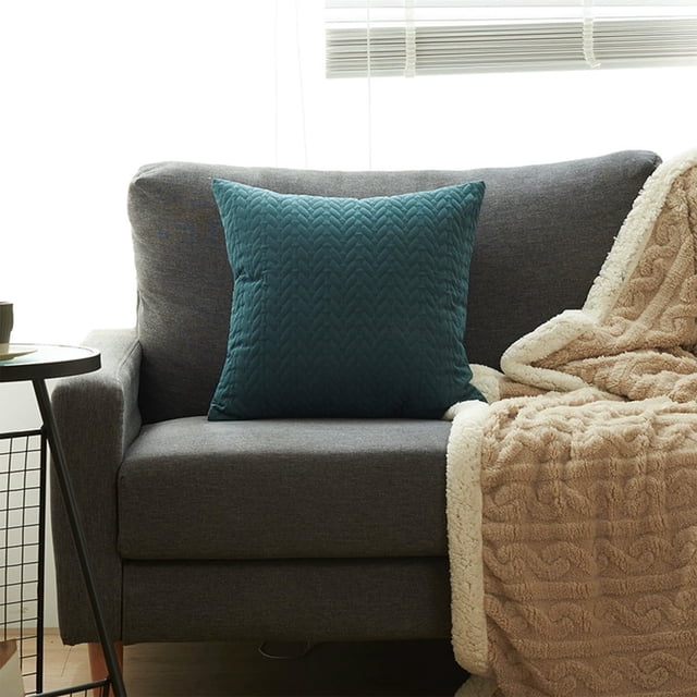 Quilted Embossed Pillowcase Double Sided Solid Color with Contrasting Zipper and Four Sided Binding Edging for Enhanced Bedroom Decor and Luxurious Sleep Comfort Sopatenor
