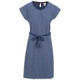 thumbnail image 1 of Trespass Robe Décontractée pour Femme Lidia - Manches Cap, Col Rond avec Plissé Doux, Rayure Teinte au Fil, Ceinture à Nouer à la Taille, 2 Poches pour les Mains, Fermeture à Boutons Goutte d'Eau au Dos, 1 of 8