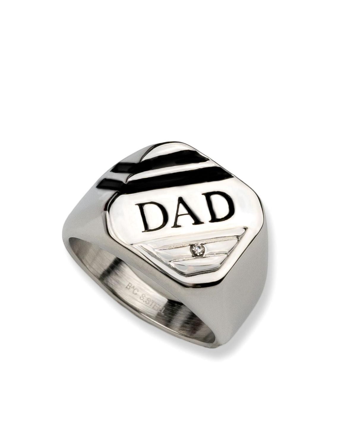 Designs for Him Chevalière DAD en acier inoxydable