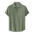 thumbnail image 1 of RKSTN Chemise pour Homme Plage Hawaïenne Décontractée Chemise à Pois Col Rabattu Blouse à Manches Courtes Hauts, 1 of 8