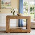 thumbnail image 1 of Fnova Farmhouse Console Table for Entryway, 47.2" Long Narrow Wood Entryway Table, Easy Assembly, Light Brown, 1 of 14