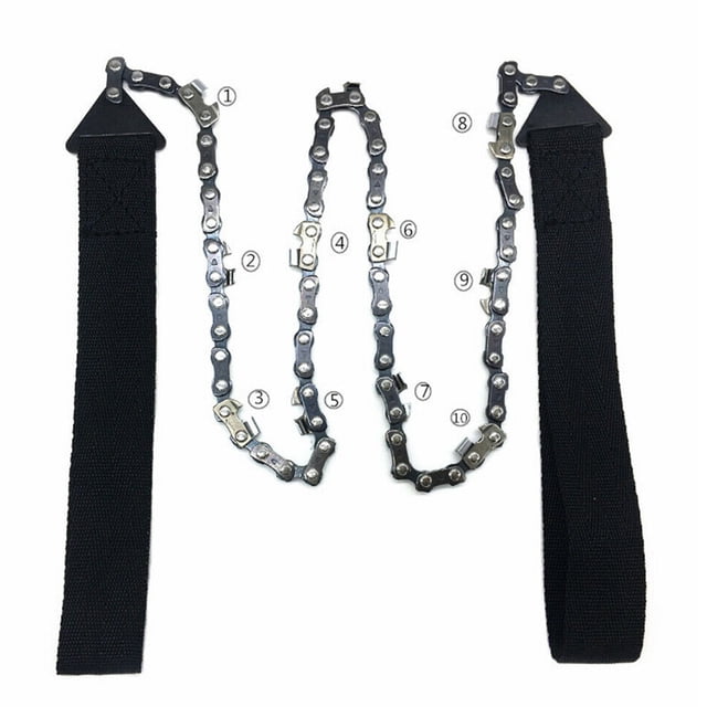 Yeacher 24In 11Sawtooth Portable Foldable Outdoor Survival Pocket Hand Chain Saw