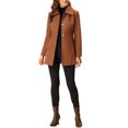thumbnail image 2 of INSPIRE CHIC Manteau d'Hiver pour Femme à Col Rabattu, Boutonnage Simple, avec Poches, G Brun, 2 of 7
