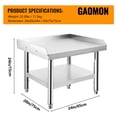 thumbnail image 3 of 24"x24" Stainless Steel Grill Equipment Stand Table with Adjustable Undershelf - Commercial & Home Use, 3 of 5
