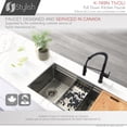 thumbnail image 3 of Stylish Tivoli One-Handle Matte Black Pull Down Kitchen Faucet Height 16¾" K-149N, 3 of 14