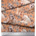 thumbnail image 3 of Soimoi Velvet Fabric Floral,Book & Golden Retriever Dog Fabric Prints by Yard 58 Inch Wide, 3 of 3