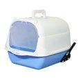 thumbnail image 4 of Hooded Cat Enclosed Cat Toilet Reusable Removable Cat Litter Tray Blue, 4 of 8