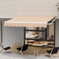 thumbnail image 2 of Patiojoy 8'��6.6' Retractable Awning W/ Aluminum Frame Sun/Water Protection W/ PA Coating Manual Control Hand Crank Angle Adjustable Design Brown, 2 of 10