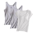 thumbnail image 1 of Diufon Lot de 3 Hauts pour Femmes Sans Manches et à Manches Courtes, Blouse Décontractée Ample pour l'Entraînement, T-Shirts Basiques d'Été à Col Rond, 1 of 2