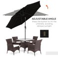 thumbnail image 4 of Outsunny Parasol de Patio 9 Pi à 3 Niveaux, Parasol de Marché Extérieur, Noir, 4 of 10