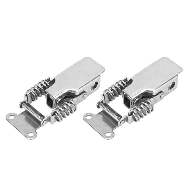 FLAMEEN 2Pcs Ressort Loquet Serrure Fer Nickelé / Acier Inoxydable 201 Hasp Boucle de Fixation Quincaillerie Raccord, Verrouillage de Verrouillage à Bascule, Boucle