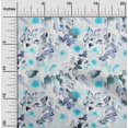 thumbnail image 2 of oneOone Polyester Spandex Turquoise Blue Fabric Florals Sewing Craft Projects Fabric Prints By Yard 56 Inch Wide, 2 of 4