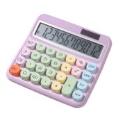 Riwcyla Mechanical Calculator 12 Digit Large LCD Display Big Round Button 15°Tilt Screen Cute Candy Colored Dual Calculator Suitable for Office School Home for Kids Students Accountant
