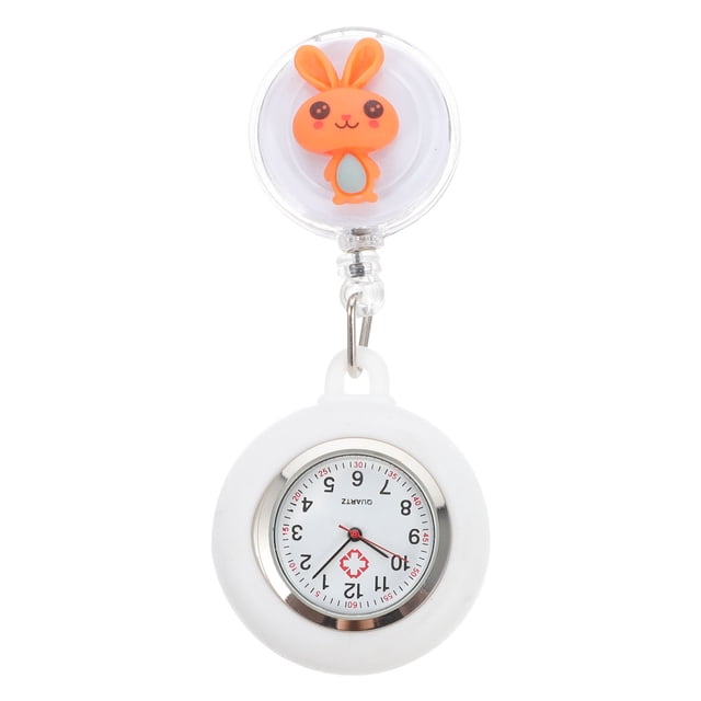 Miangastore Pocket Watch Orange Silicone Alloy 1Pack 3.9x1.7in