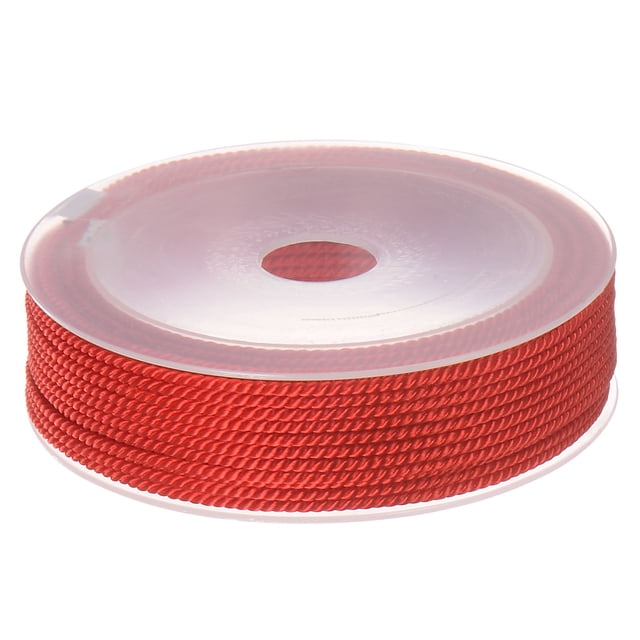 Unique Bargains Twisted Nylon Twine Thread Beading Cord 2mm 13M/43 Feet Extra Strong Braided Nylon String, Red