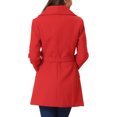thumbnail image 3 of INSPIRE CHIC Manteau Trench Long à Simple Boutonnage pour Femme, Mignon, Col Rabattu, Ceinturé, m Rouge, 3 of 5