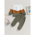 thumbnail image 4 of Faithtur Toddler Boy Autumn Clothes Contrast Color Long Sleeve Hoodies Solid Color Pants 2Pcs Outfit, 4 of 9